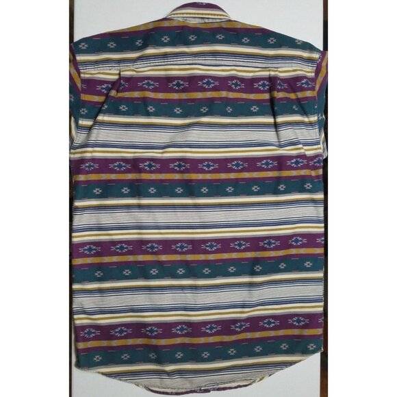 Arizona Jean Co. Aztec Fair Isle Long Sleeve Button Up Shirt Men's Large X-Tall - Picture 7 of 7